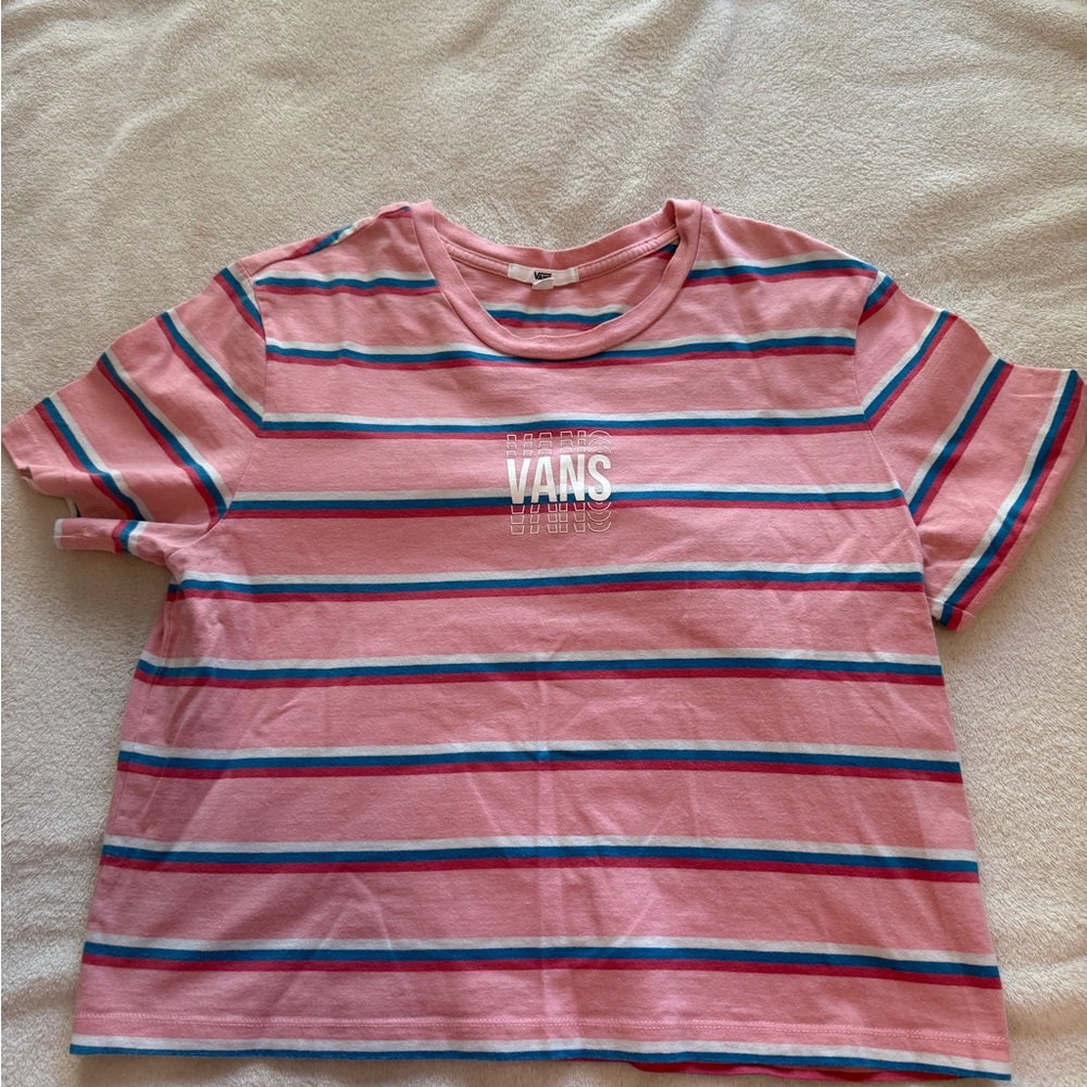 Vans Pink Striped women’s cropped Shirt